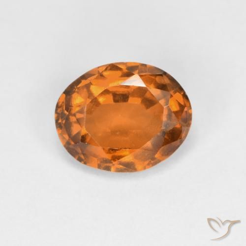1.10ct 天然 琥珀橙 钙铝榴石, 椭圆形, VS