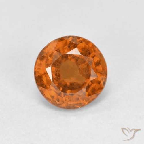 0.92ct 天然 中深橙色 钙铝榴石, 圆形的, VS