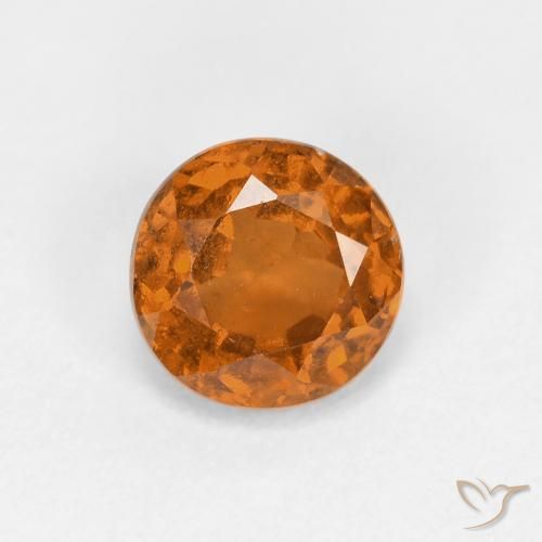 0.89ct 天然 中橙 钙铝榴石, 圆形的, VS
