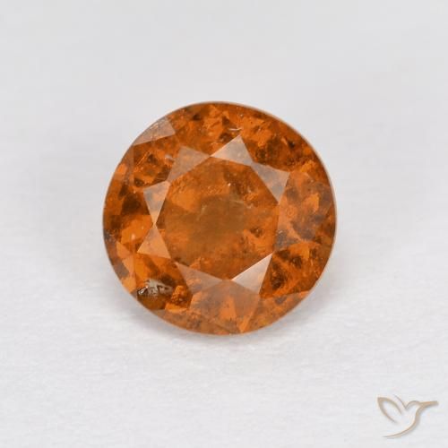 0.96ct 天然 深橙色 钙铝榴石, 圆形的, VS