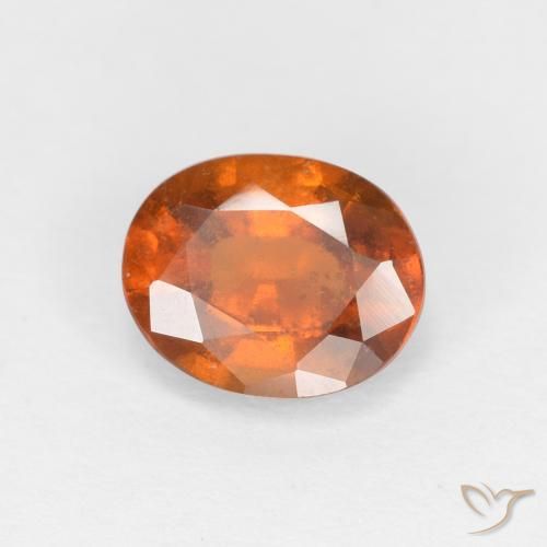 1.24ct 天然 深橙色 钙铝榴石, 椭圆形, VS