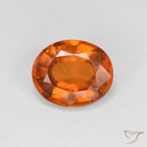 1.38ct 天然 深橙色 钙铝榴石, 椭圆形, VS