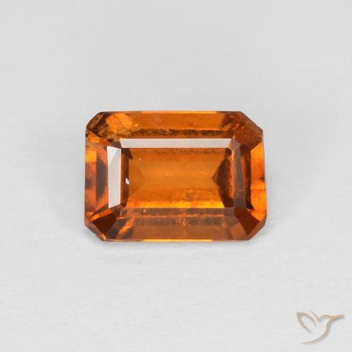 1.11ct 天然 深橙色 钙铝榴石, 祖母绿式切割, VS