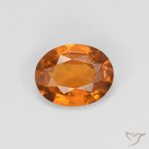 0.90ct 天然 中橙 钙铝榴石, 椭圆形, VS