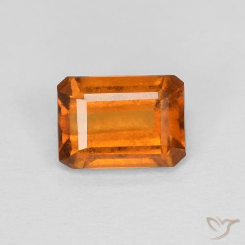 1.25ct 天然 黄橙色 钙铝榴石, 祖母绿式切割, VS