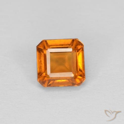 1.00ct 天然 杏橙 钙铝榴石, 祖母绿式切割, VVS-VS