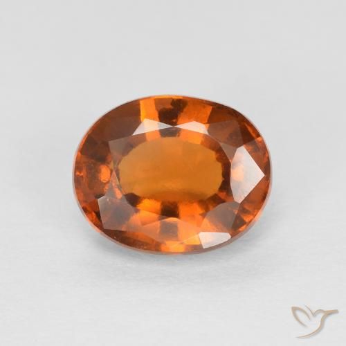 1.61ct 天然 Medium Dark-Orange 钙铝榴石, 椭圆形, VVS-VS