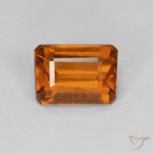 1.25ct 天然 Medium Dark-Orange 钙铝榴石, 祖母绿式切割, VVS-VS