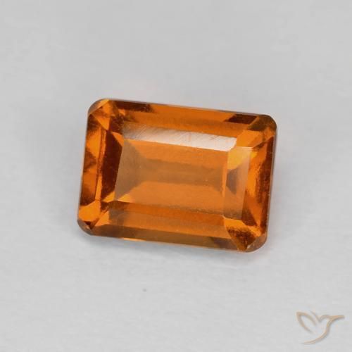 1.41ct 天然 深橙色 钙铝榴石, 祖母绿式切割, VVS-VS