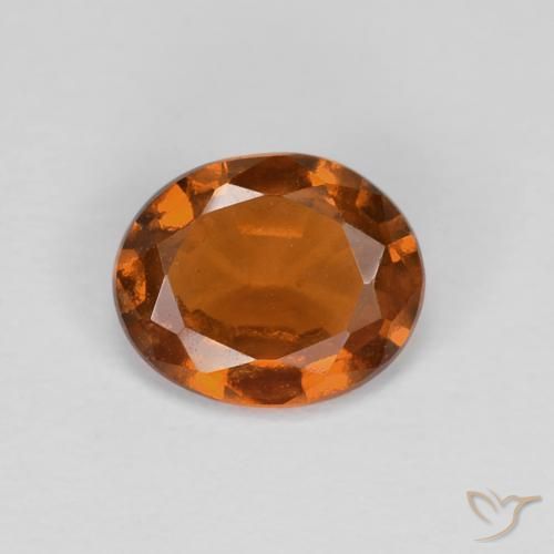 0.91ct 天然 琥珀橙 钙铝榴石, 椭圆形, VS