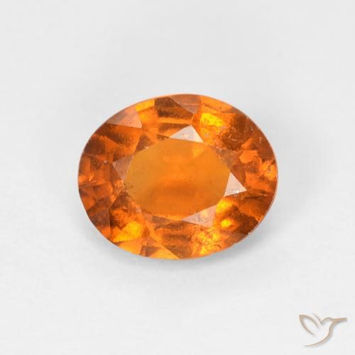 1.28ct 天然 黄橙色 钙铝榴石, 椭圆形, VS-SI