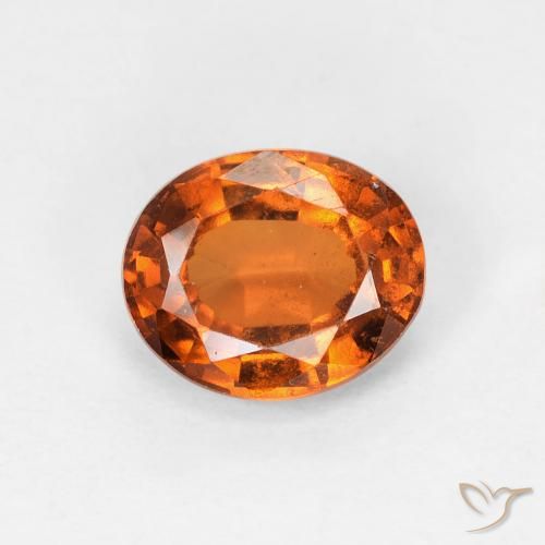 1.36ct 天然 深橙色 钙铝榴石, 椭圆形, VS