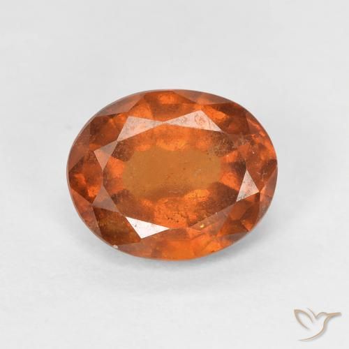 1.45ct 天然 深橙色 钙铝榴石, 椭圆形, VS-SI