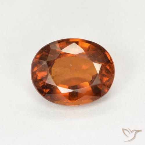1.23ct 天然 红橙色 钙铝榴石, 椭圆形, VS