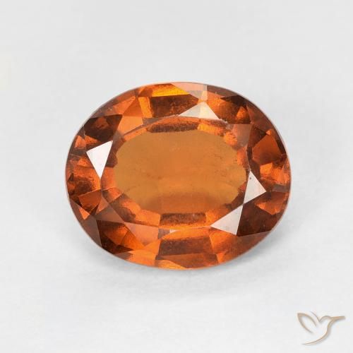 1.66ct 天然 红橙色 钙铝榴石, 椭圆形, VVS-VS
