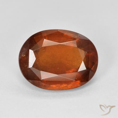 6.22ct 天然 深橙色 钙铝榴石, 椭圆形, SI
