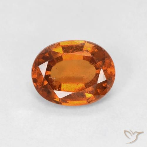 0.89ct 天然 Medium Dark-Orange 钙铝榴石, 椭圆形, VS