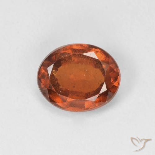 1.36ct 天然 红橙色 钙铝榴石, 椭圆形, VVS-VS