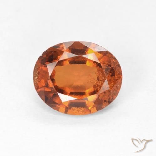 1.46ct 天然 深橙色 钙铝榴石, 椭圆形, VS-SI