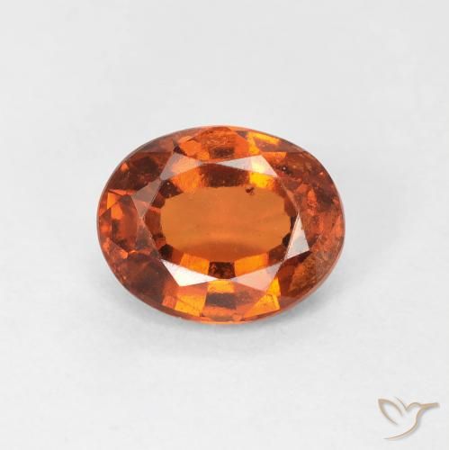 1.29ct 天然 红橙色 钙铝榴石, 椭圆形, VS
