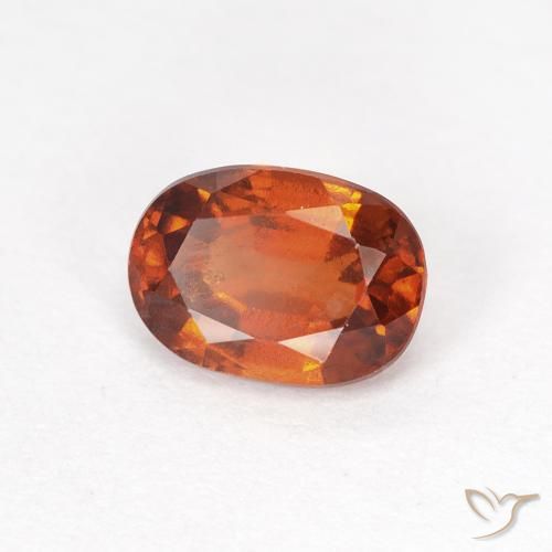 1.09ct 天然 红橙色 钙铝榴石, 椭圆形, VS