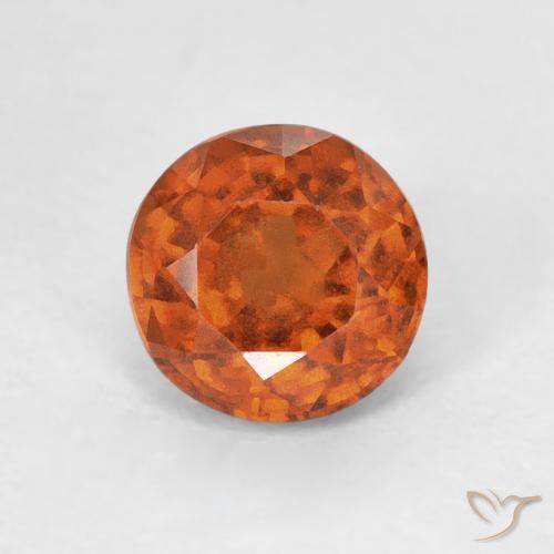 0.98ct 天然 琥珀橙 钙铝榴石, 圆形的, VVS-VS