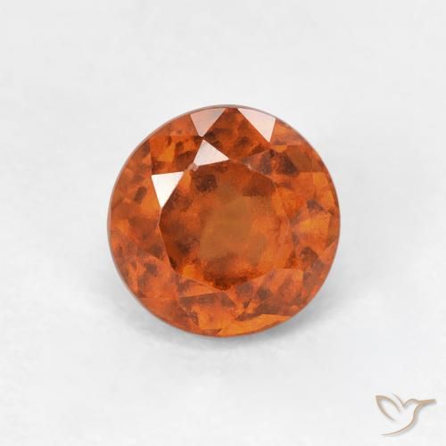 1.02ct 天然 琥珀橙 钙铝榴石, 圆形的, VVS-VS
