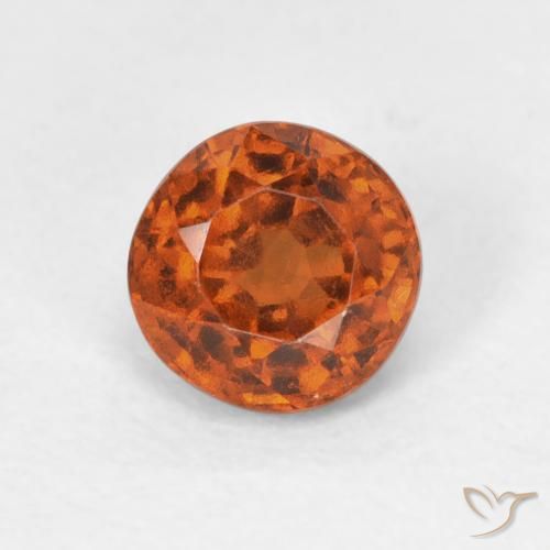 1.00ct 天然 琥珀橙 钙铝榴石, 圆形的, VVS-VS