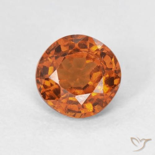 0.95ct 天然 Medium Dark-Orange 钙铝榴石, 圆形的, VVS-VS