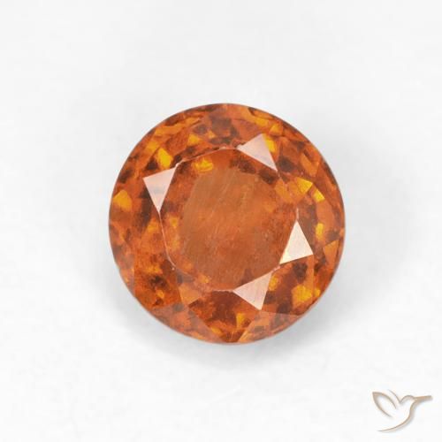 0.92ct 天然 红橙色 钙铝榴石, 圆形的, VS