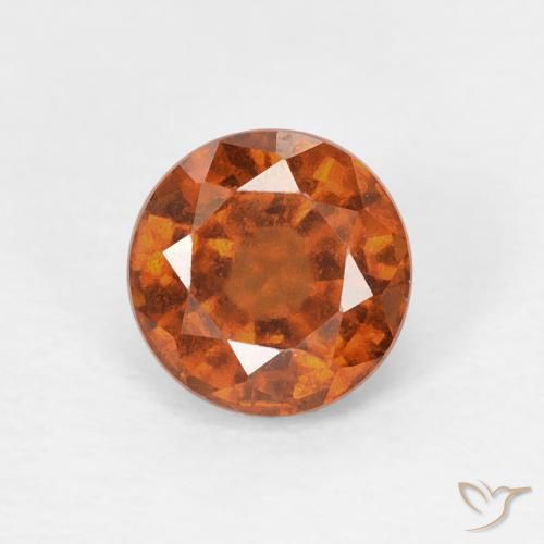 0.94ct 天然 琥珀橙 钙铝榴石, 圆形的, VS