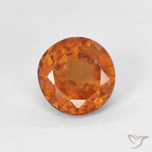 0.85ct 天然 Medium Dark-Orange 钙铝榴石, 圆形的, VS