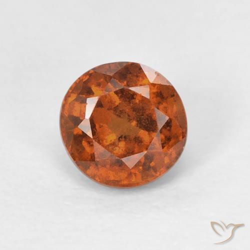 0.91ct 天然 深橙色 钙铝榴石, 圆形的, VS
