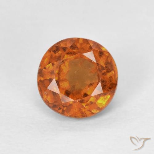 0.95ct 天然 深橙色 钙铝榴石, 圆形的, VS