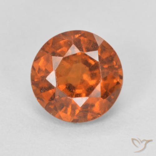 0.86ct 天然 深橙色 钙铝榴石, 圆形的, VVS-VS