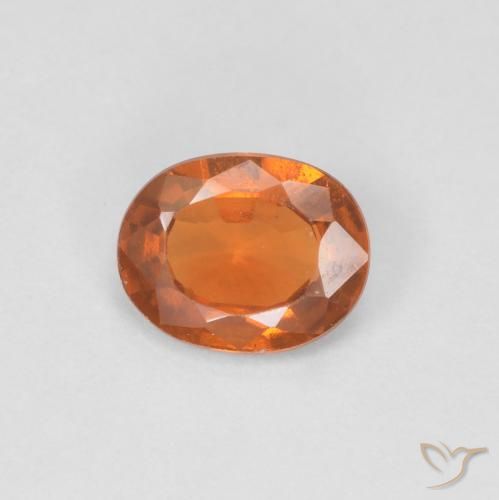 0.82ct 天然 深橙色 钙铝榴石, 椭圆形, VVS-VS
