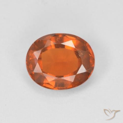 1.43ct 天然 红橙色 钙铝榴石, 椭圆形, VVS-VS
