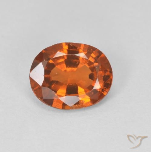 1.08ct 天然 Medium Dark-Orange 钙铝榴石, 椭圆形, VVS-VS