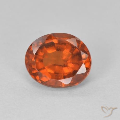1.60ct 天然 火橙 钙铝榴石, 椭圆形, VVS-VS