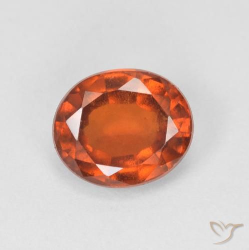 1.48ct 天然 红橙色 钙铝榴石, 椭圆形, VVS-VS