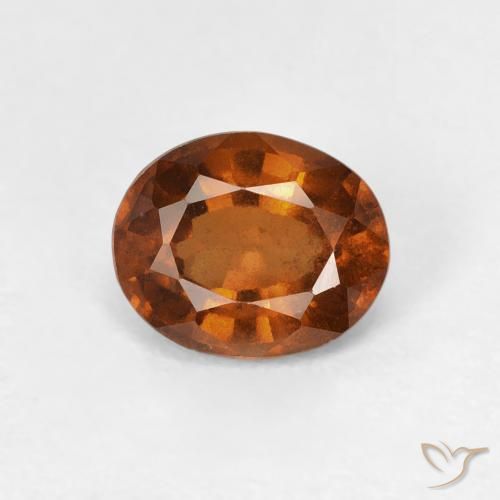 0.98ct 天然 Medium Dark-Orange 钙铝榴石, 椭圆形, VVS-VS