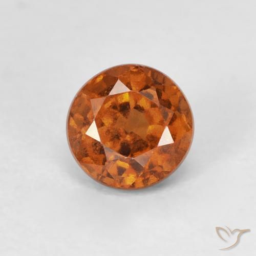 0.90ct 天然 Medium Dark-Orange 钙铝榴石, 圆形的, VVS-VS
