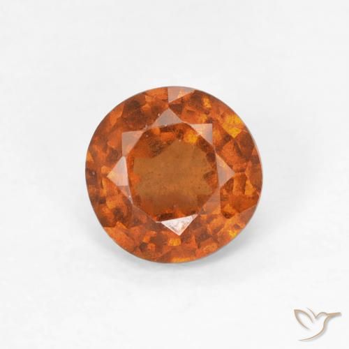 0.81ct 天然 深橙色 钙铝榴石, 圆形的, VS