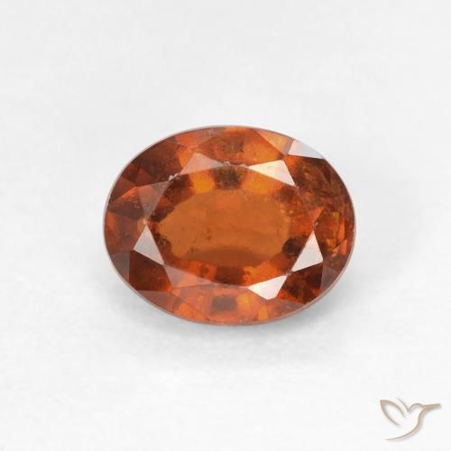 1.37ct 天然 深橙色 钙铝榴石, 椭圆形, VS
