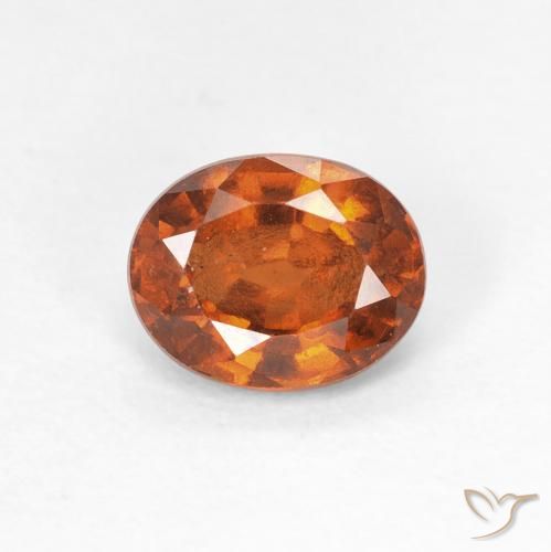1.29ct 天然 Medium Dark-Orange 钙铝榴石, 椭圆形, VS