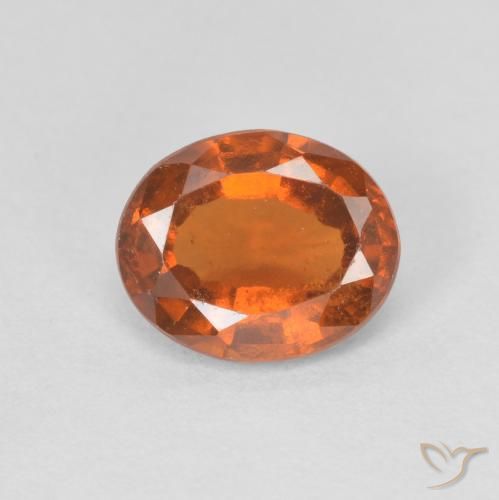 1.37ct 天然 红橙色 钙铝榴石, 椭圆形, VS