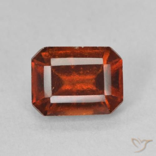 1.41ct 天然 深橙色 钙铝榴石, 祖母绿式切割, VS