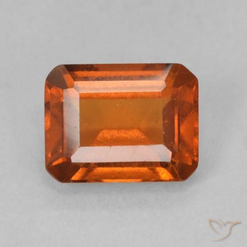 1.56ct 天然 红橙色 钙铝榴石, 祖母绿式切割, VS