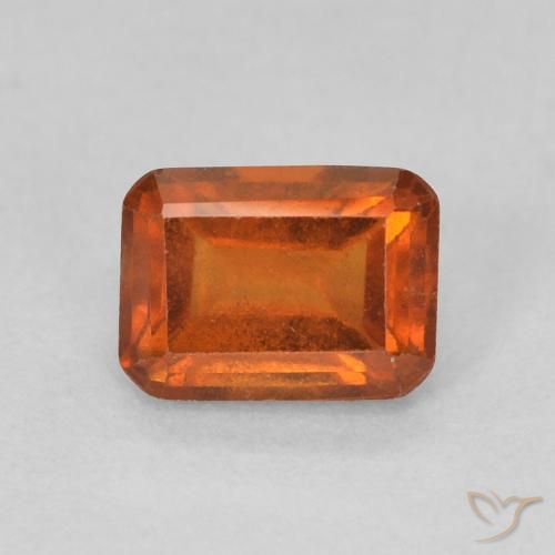 1.28ct 天然 红橙色 钙铝榴石, 祖母绿式切割, VS
