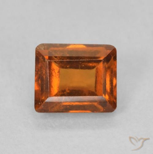 0.66ct 天然 中橙 钙铝榴石, 狭长方形, VS